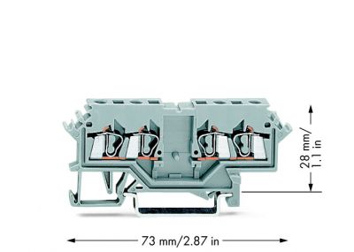 Double potential terminal block2.5 mm², gray