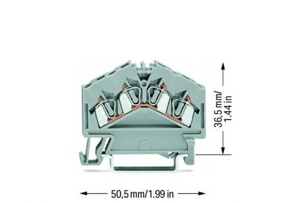 4-conductor through terminal block2.5 mm², gray