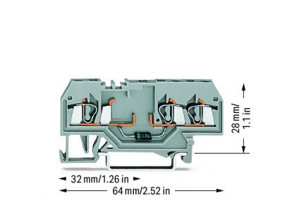 Component terminal block3-conductor, gray