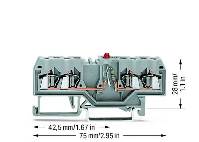 Component terminal block4-conductor, gray