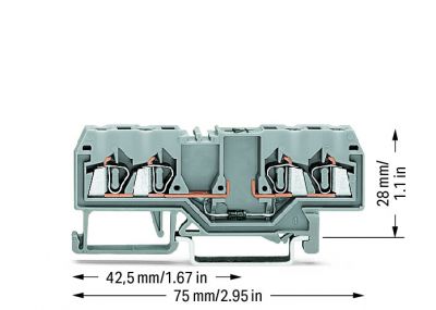 Component terminal block4-conductor, gray