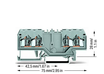 Double potential terminal block2.5 mm², gray