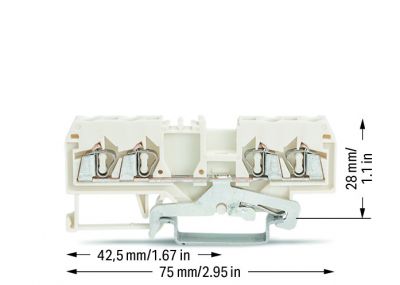 4-conductor shield terminal block2.5 mm², white