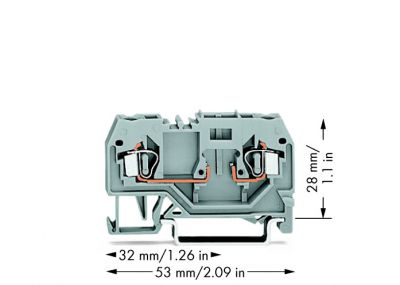 2-conductor carrier terminal blockgray