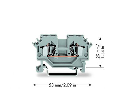 2-conductor through terminal block4 mm², gray