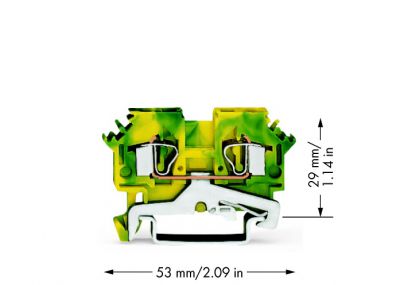 2-conductor ground terminal block4 mm², green-yellow