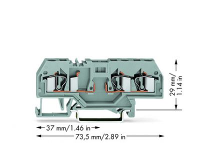 3-conductor carrier terminal blockgray