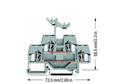 Double-deck terminal blockThrough/through terminal block, gray