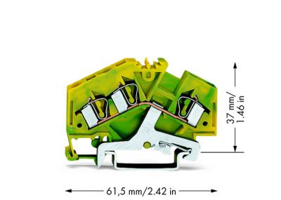 3-conductor ground terminal block4 mm², green-yellow