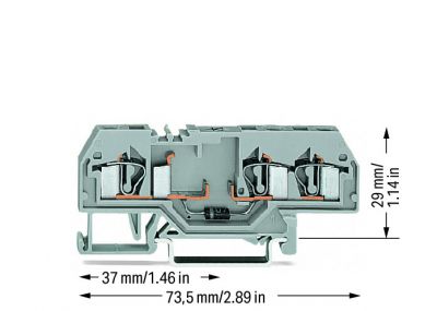 Component terminal block3-conductor, gray