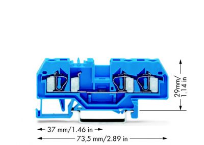 3-conductor through terminal block4 mm², blue