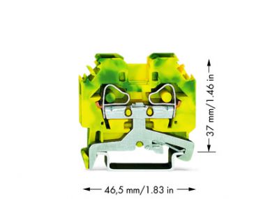 2-conductor ground terminal block6 mm², green-yellow