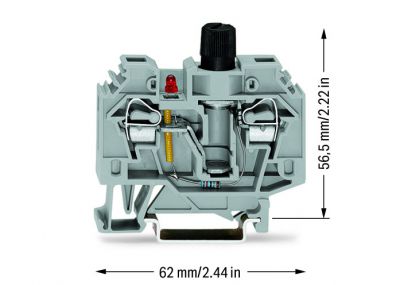 2-conductor fuse terminal blockgray