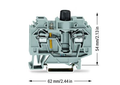 2-conductor fuse terminal blockgray