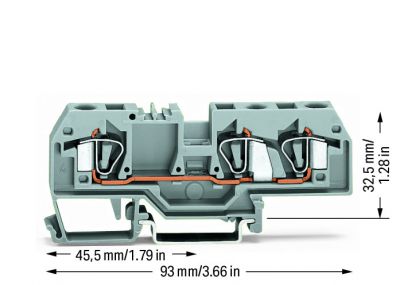 3-conductor through terminal block6 mm², gray