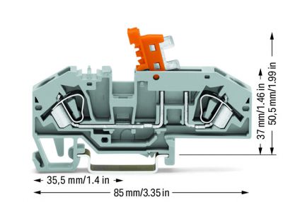 2-conductor disconnect tbwith test option, gray