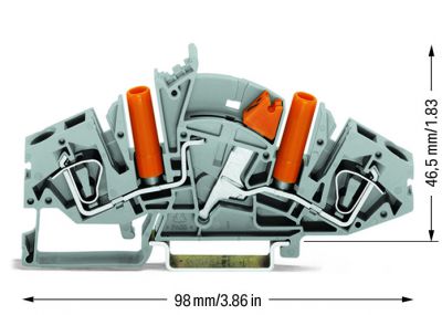 2-conductor disconnect/test tblongitudinal switching with touch-proof test sockets, gray