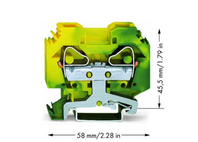 2-conductor ground terminal block16 mm², green-yellow