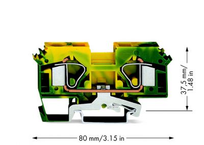 2-conductor ground terminal block16 mm², green-yellow