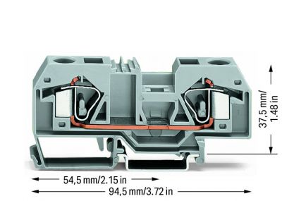 2-conductor through terminal block16 mm², gray