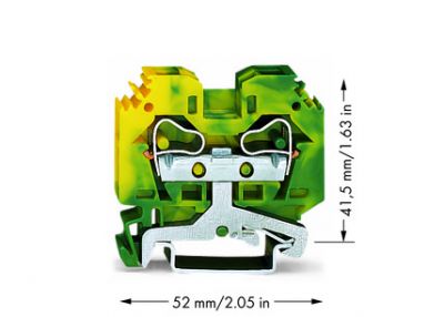 2-conductor ground terminal block10 mm², green-yellow