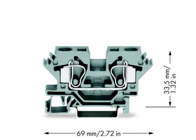 2-conductor through terminal block10 mm², gray