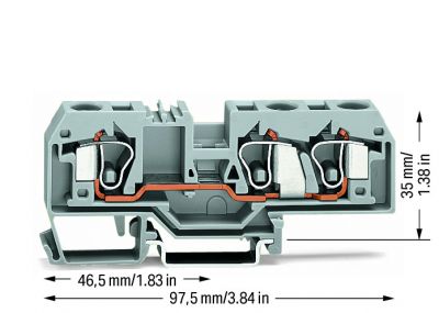 3-conductor through terminal block10 mm², gray