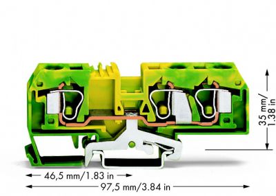 3-conductor ground terminal block10 mm², green-yellow