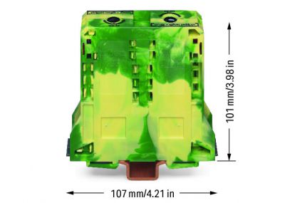 2-conductor ground terminal block95 mm², green-yellow