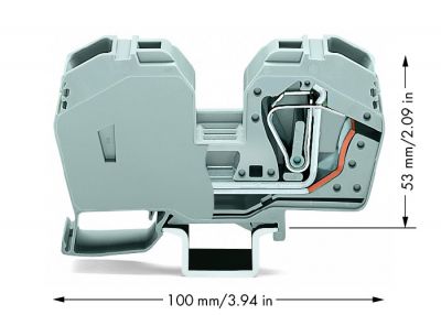 2-conductor through terminal block35 mm², gray