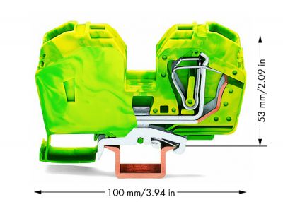 2-conductor ground terminal block35 mm², green-yellow