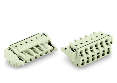 2-conductor female connector100% protected against mismating, light gray