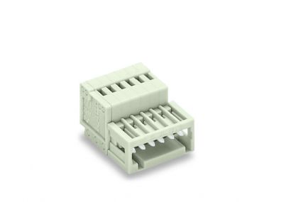 1-conductor male connector100% protected against mismating, light gray