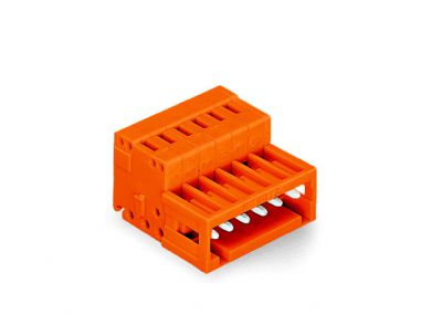 1-conductor male connector100% protected against mismating, orange