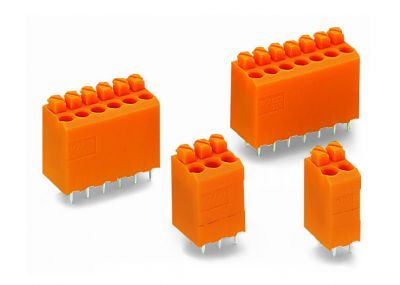 PCB terminal blockpush-button 1.5 mm² Pin spacing 3.81 mm 2-pole, orange