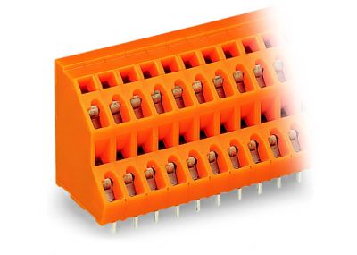 Double-deck PCB terminal block2.5 mm² Pin spacing 5.08 mm 2x3-pole, orange