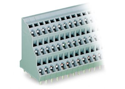 Triple-deck PCB terminal block2.5 mm² Pin spacing 5 mm 3x8-pole, gray