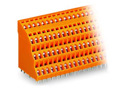 Quadruple-deck PCB terminal block2.5 mm² Pin spacing 5.08 mm 4x24-pole, orange