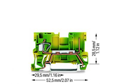 1-conductor/1-pin ground carrier tbgreen-yellow