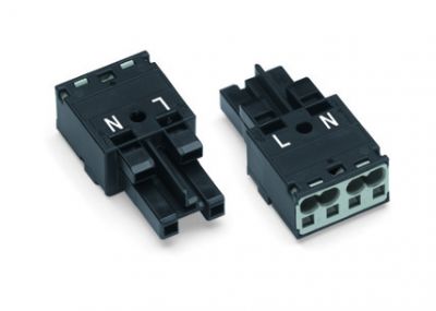 Socket2-pole, black