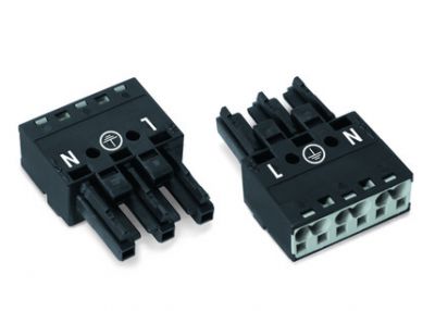 Socket3-pole, black