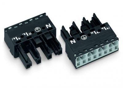 Socket4-pole, black