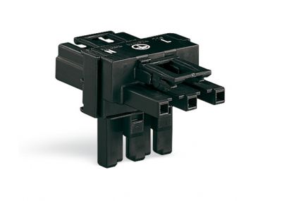 T-distribution connector3-pole Cod. A, black