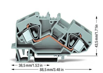 2-conductor through terminal block16 mm², gray