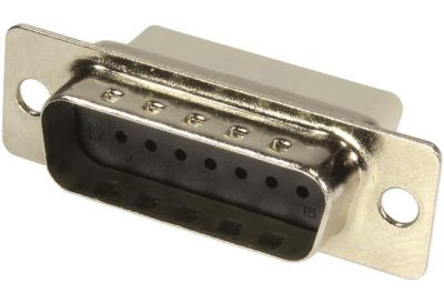 D-Sub crimp 15-pole male assembly