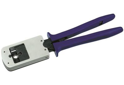 Crimp tool for flange and ferrule